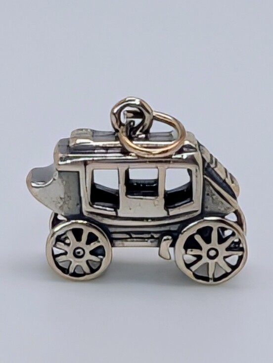 Jewelry - Horsedrawn Carriage Wagon S925 Sterling Silver Charm Pendant